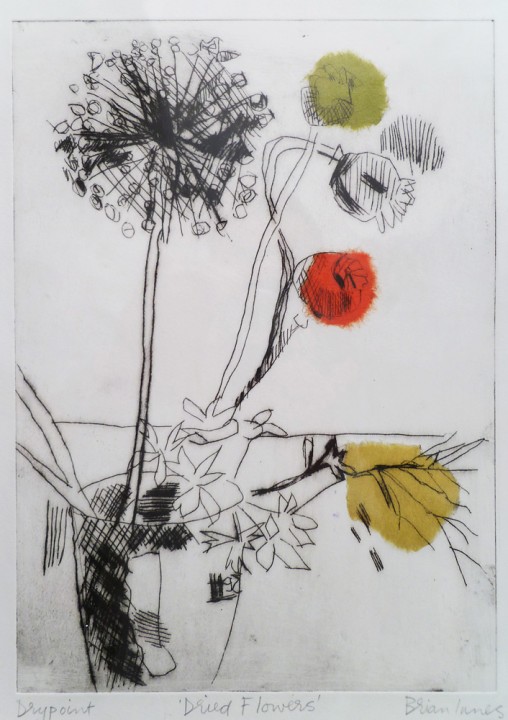 Dried Flowers Monoprint by Brian Innes